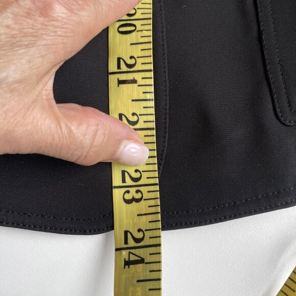 Tahari Authur S Levine Snap Front Jacket Blazer Sz 4P Black Zip Pockets Moto - Picture 9 of 9